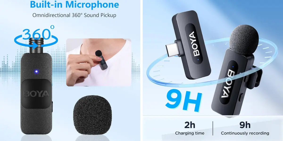 Boya BYV10 2.0 Ultracompact 2.4GHz Wireless Microphone System for Type C Device (3).webp